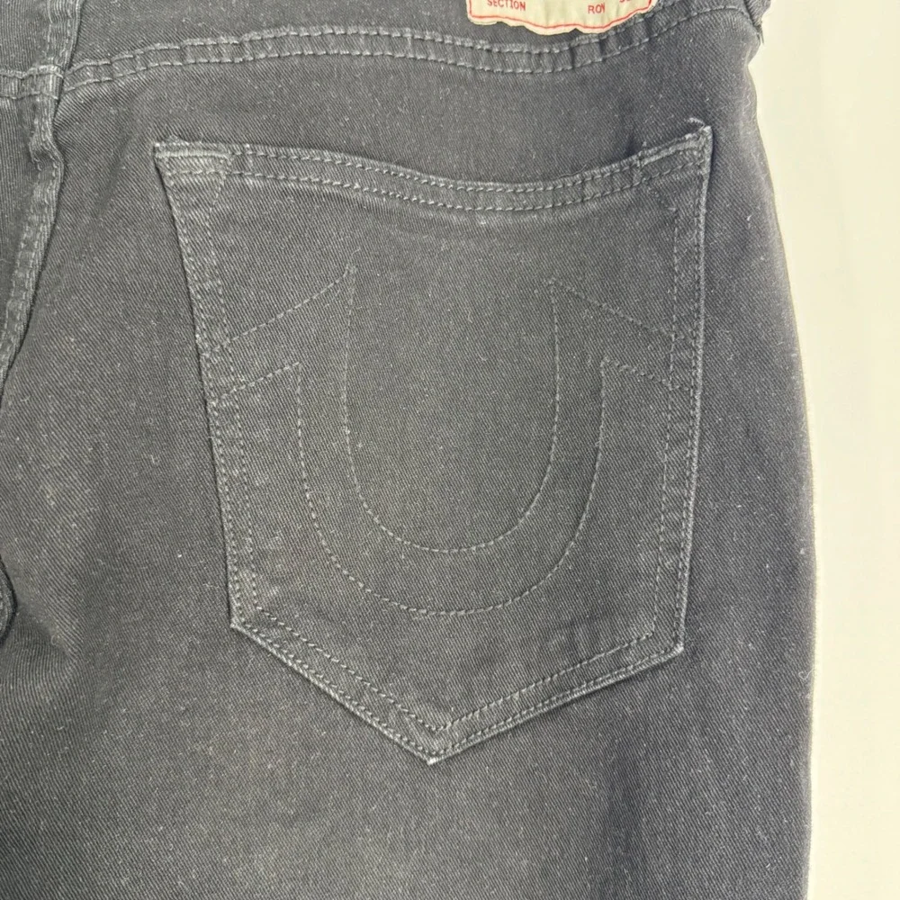 True Religion Rocco‎ Relaxed Skinny Biker Jeans Black Mens W34 L32 Moto